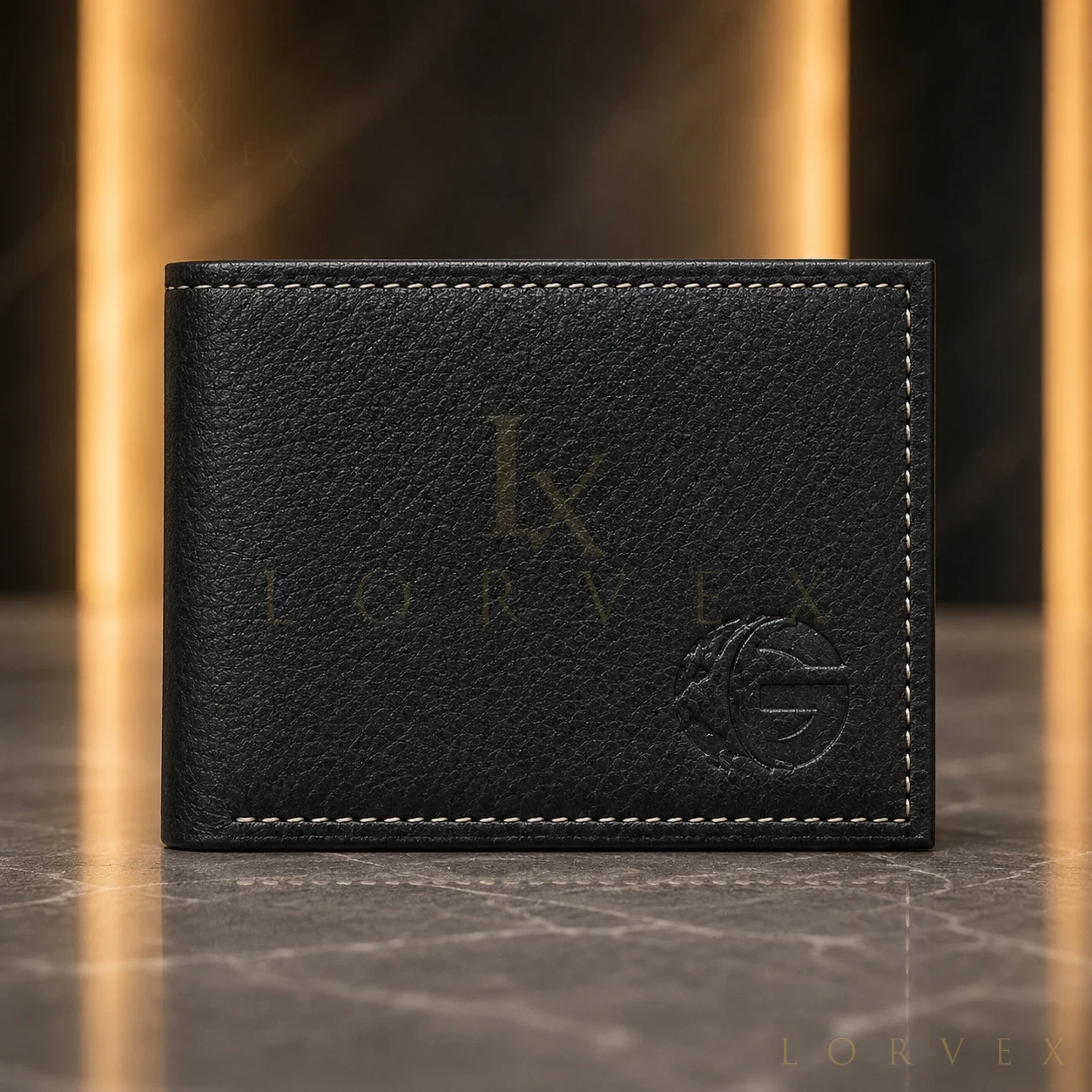 LORVEX Men's Leather Wallet – Black